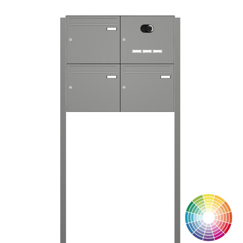 3er-freistehende-briefkastenanlage-mit-kamera-AV-grau-p2 Freistehende Briefkastenanlage mit Kamera & Klingel AV