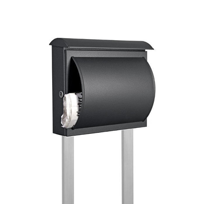 Standbriefkasten mit Zeitungsfach anthrazit SE4-2