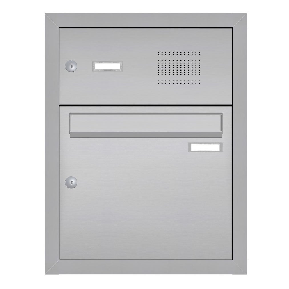 Unterputz-Briefkasten-Edelstahl-mit-klingel-UP22E Unterputz Briefkasten Edelstahl mit Klingel