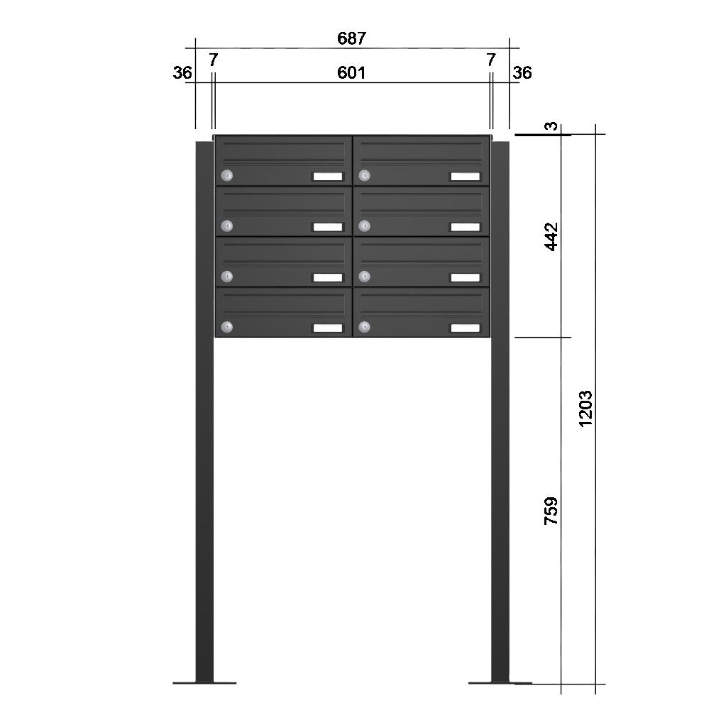 Freistehende Briefkastenanlage FS40H