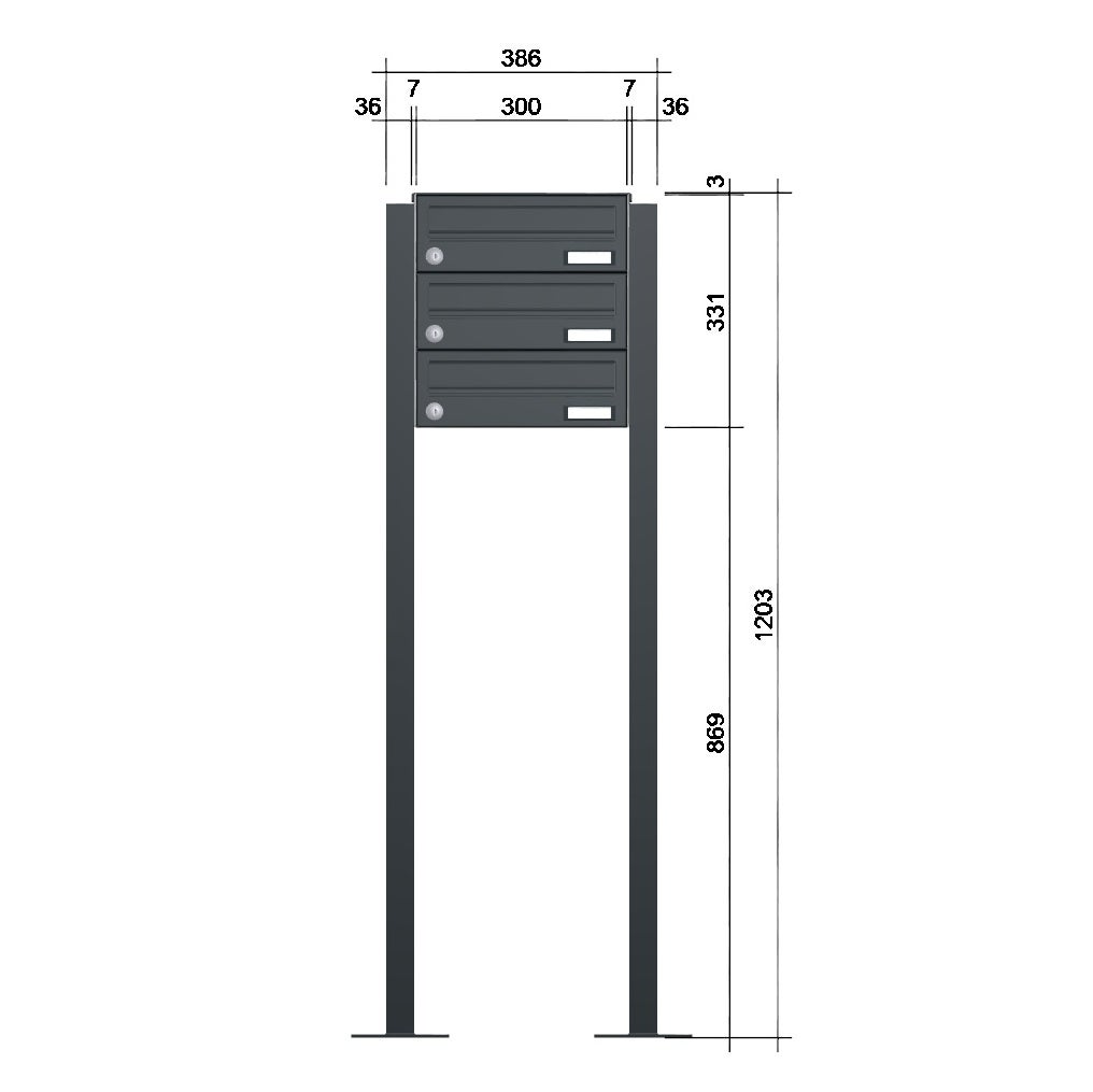 Freistehende Briefkastenanlage FS40H