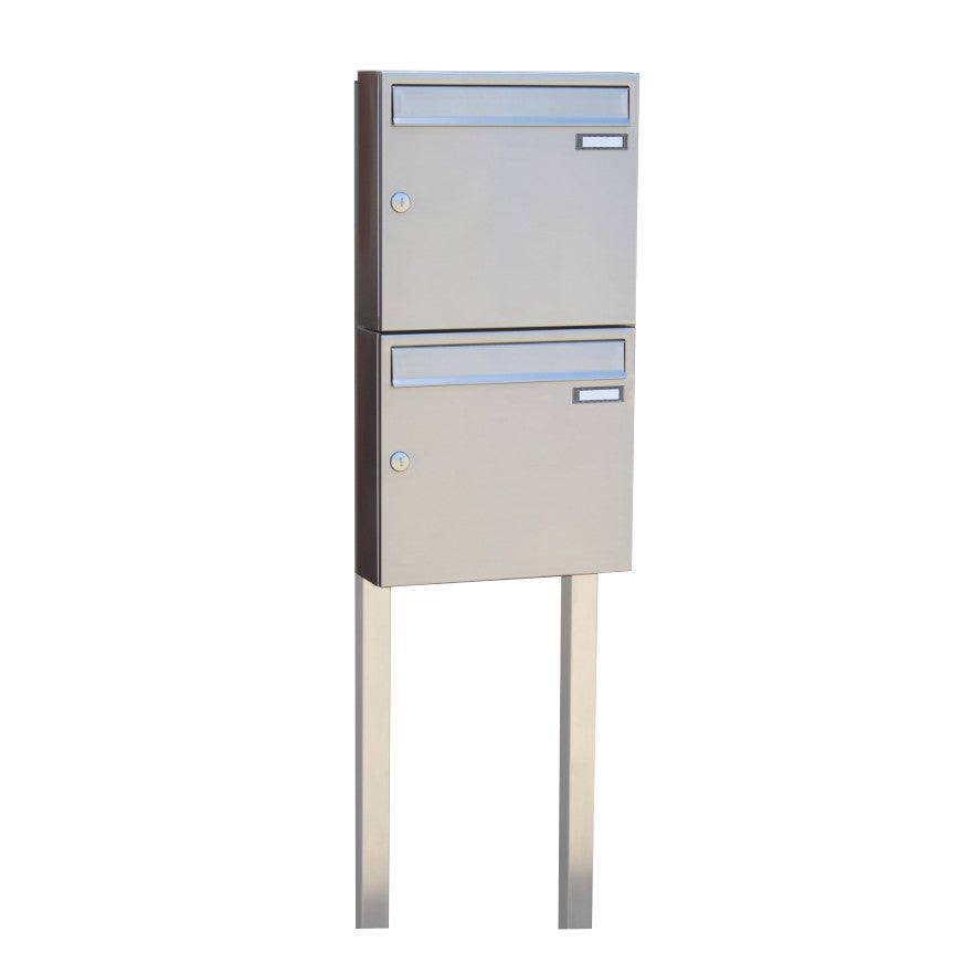 Doppelstandbriefkasten-Edelstahl-SE1-neu2 Edelstahl Freistehende Briefkastenanlage 2fächer