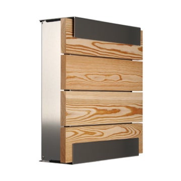 keilbach Design Briefkasten glasnost wood larch Edelstahl