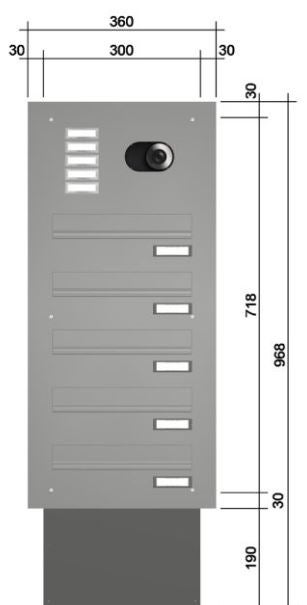 Mauerdurchwurf Briefkasten mit Kamera MEV2