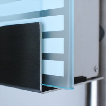 keilbach Design Briefkasten glasnost glass white stripes Edelstahl 3