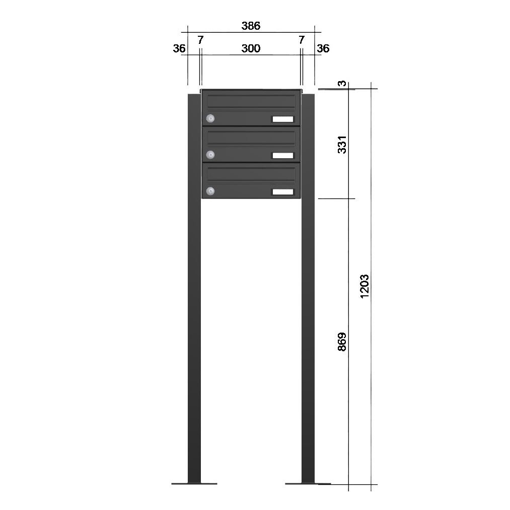 Freistehende Briefkastenanlage FS40H