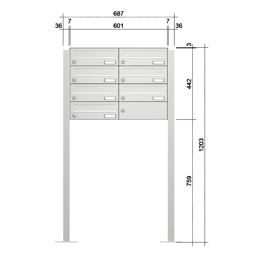 Freistehende Briefkastenanlage FS40H