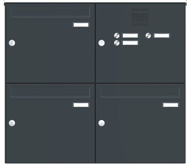 3er Aufputz Briefkastenanlage mit Klingel AP9