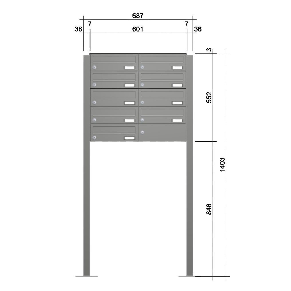 Freistehende Briefkastenanlage FS40H