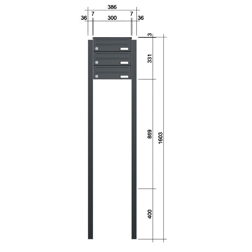 Freistehende Briefkastenanlage FS40H