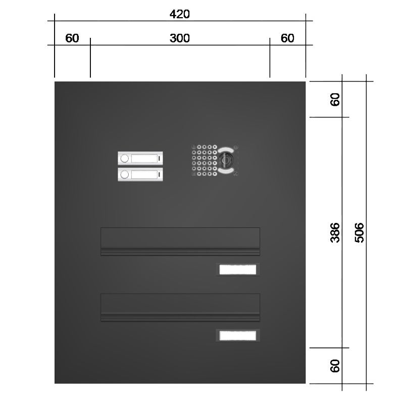 Türseitenteil Briefkastenanlage mit Kamera TB5