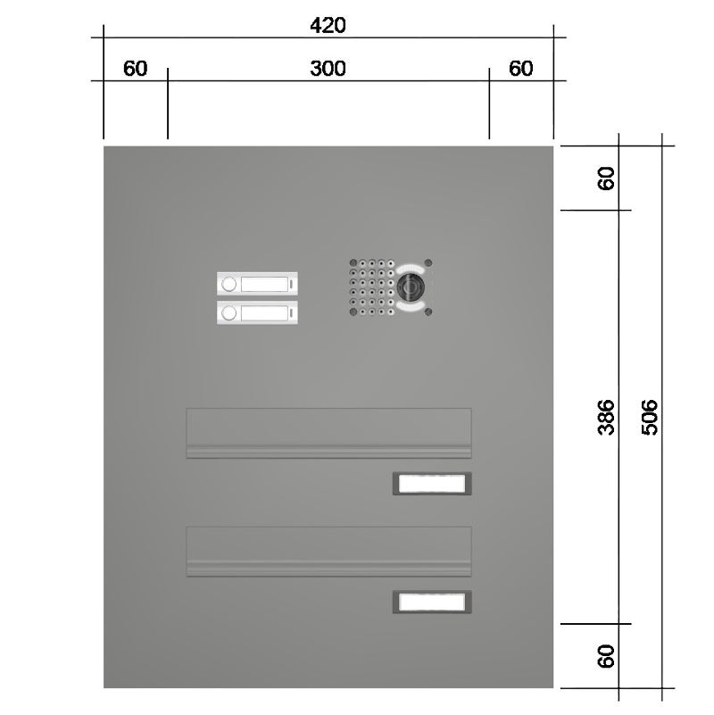 Türseitenteil Briefkastenanlage mit Kamera TB5