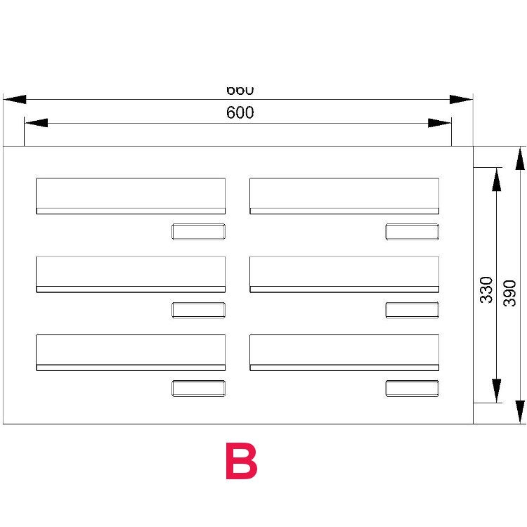 6er Knobloch Mauerdurchwurf-Briefkasten MA1