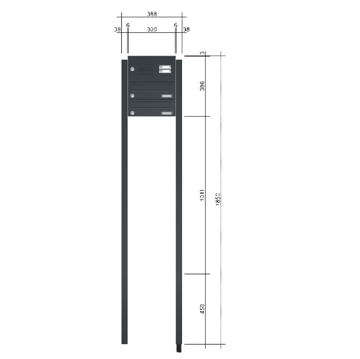 Knobloch Briefkastenanlage freistehend mit Klingel FS40HK