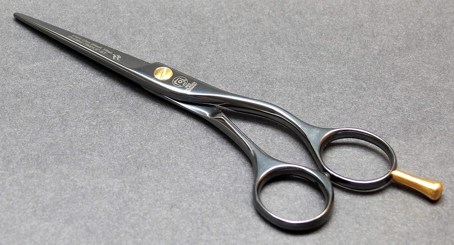 NTS Haarschere Friseurschere Ergo Line Black Titan, Größe 5,5"