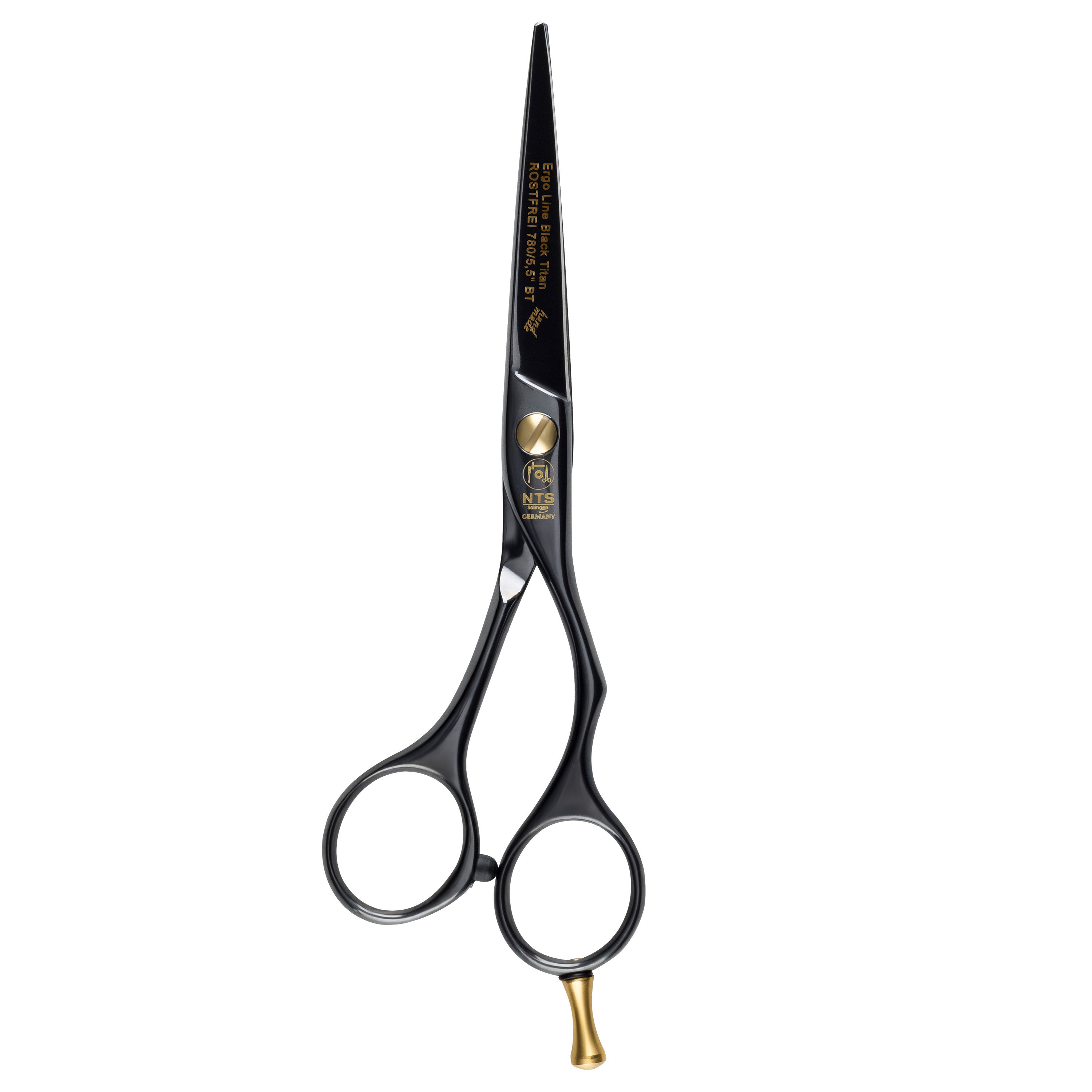 NTS Haarschere Friseurschere Ergo Line Black Titan, Größe 5,5"
