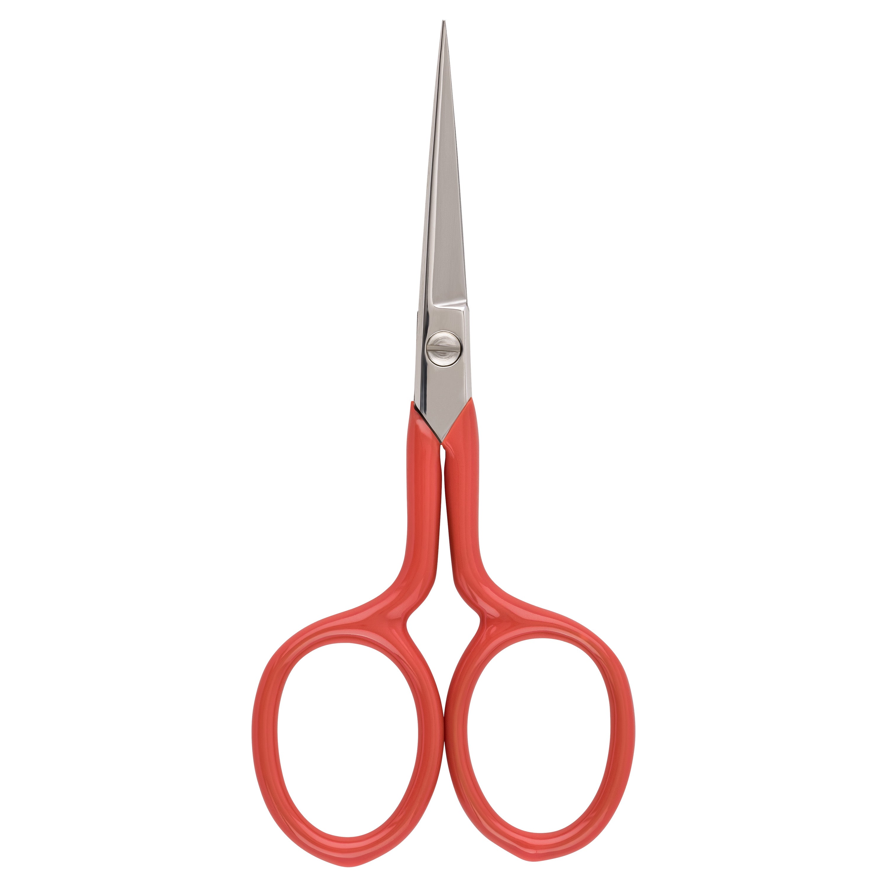 NTS Stickschere, vernickelt poliert, Griffe rot, Größe 3,5"