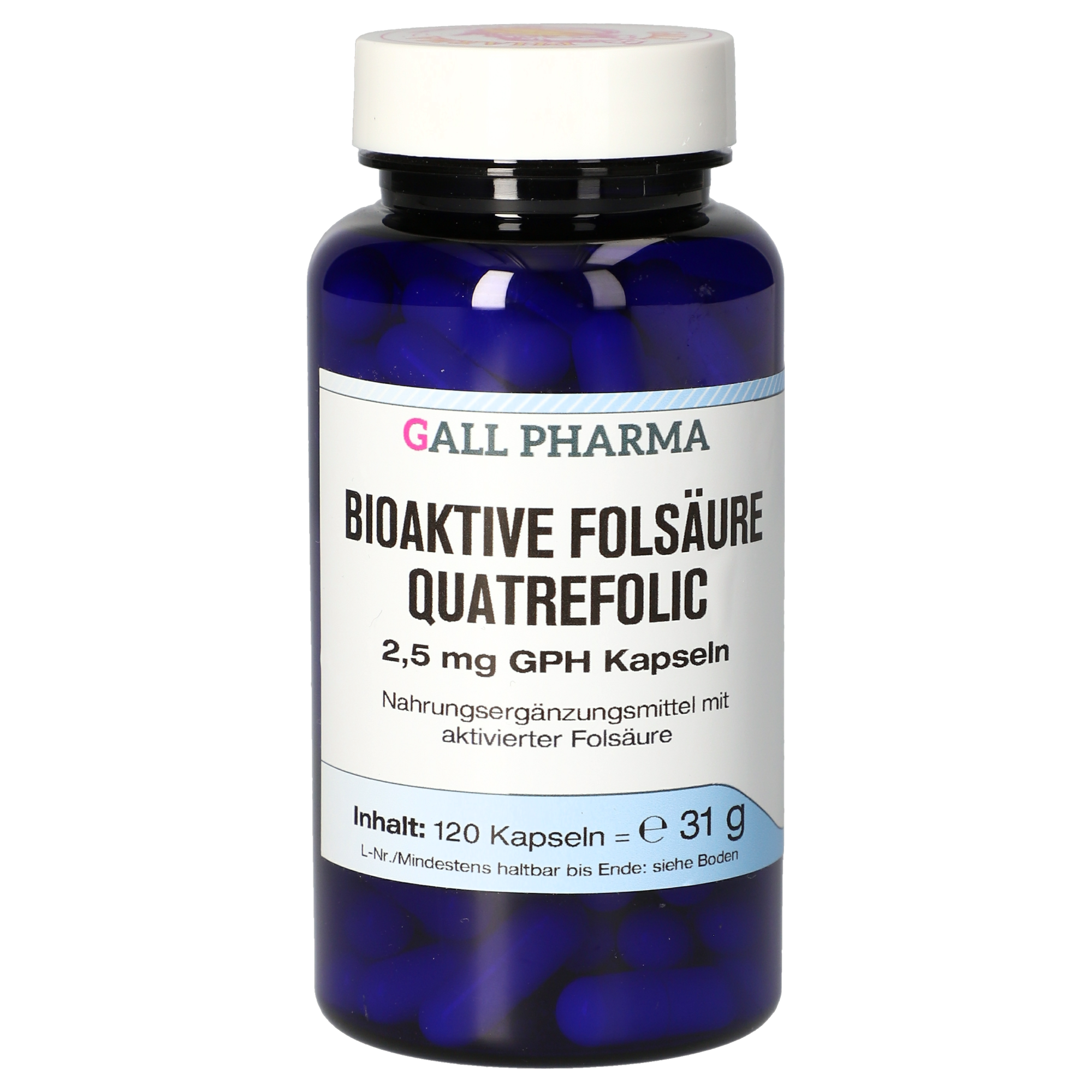 Bioaktive Folsäure Quatrefolic 2,5 mg GPH Kapseln