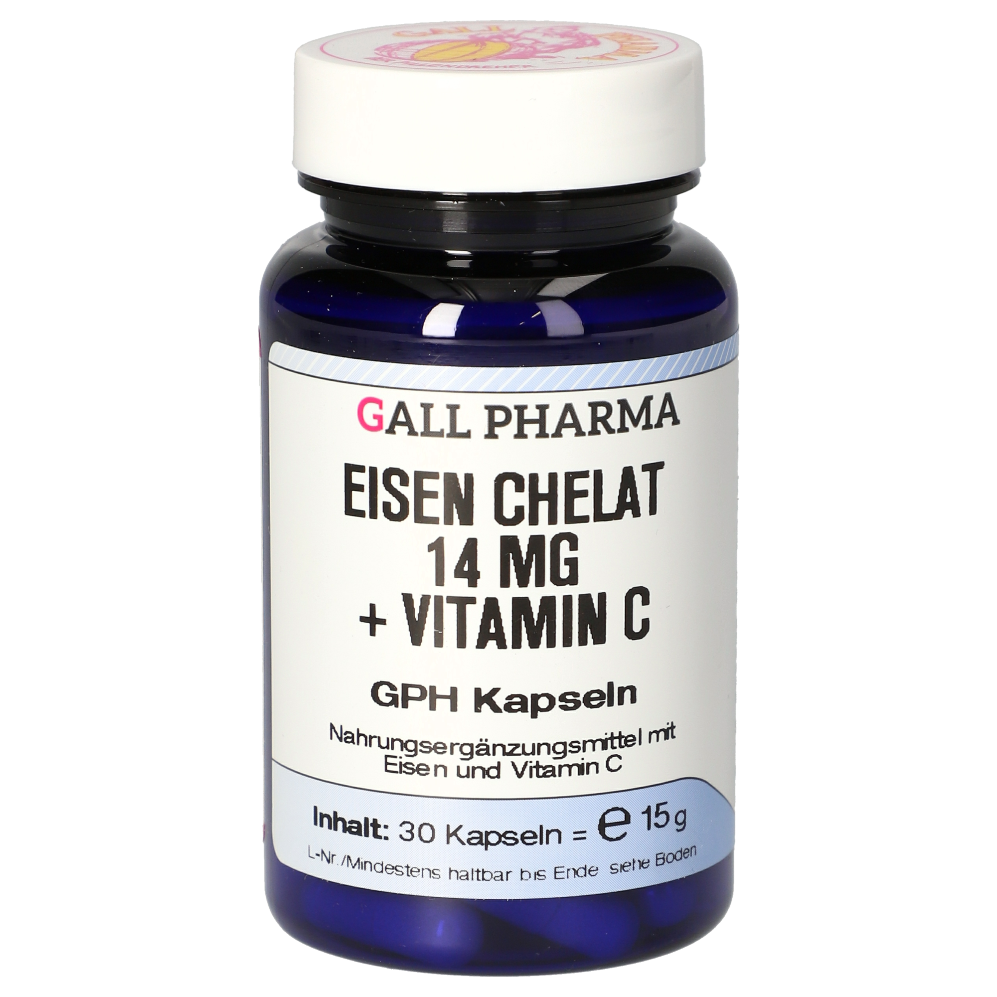 Eisen Chelat 14 mg + Vitamin C GPH Kapseln