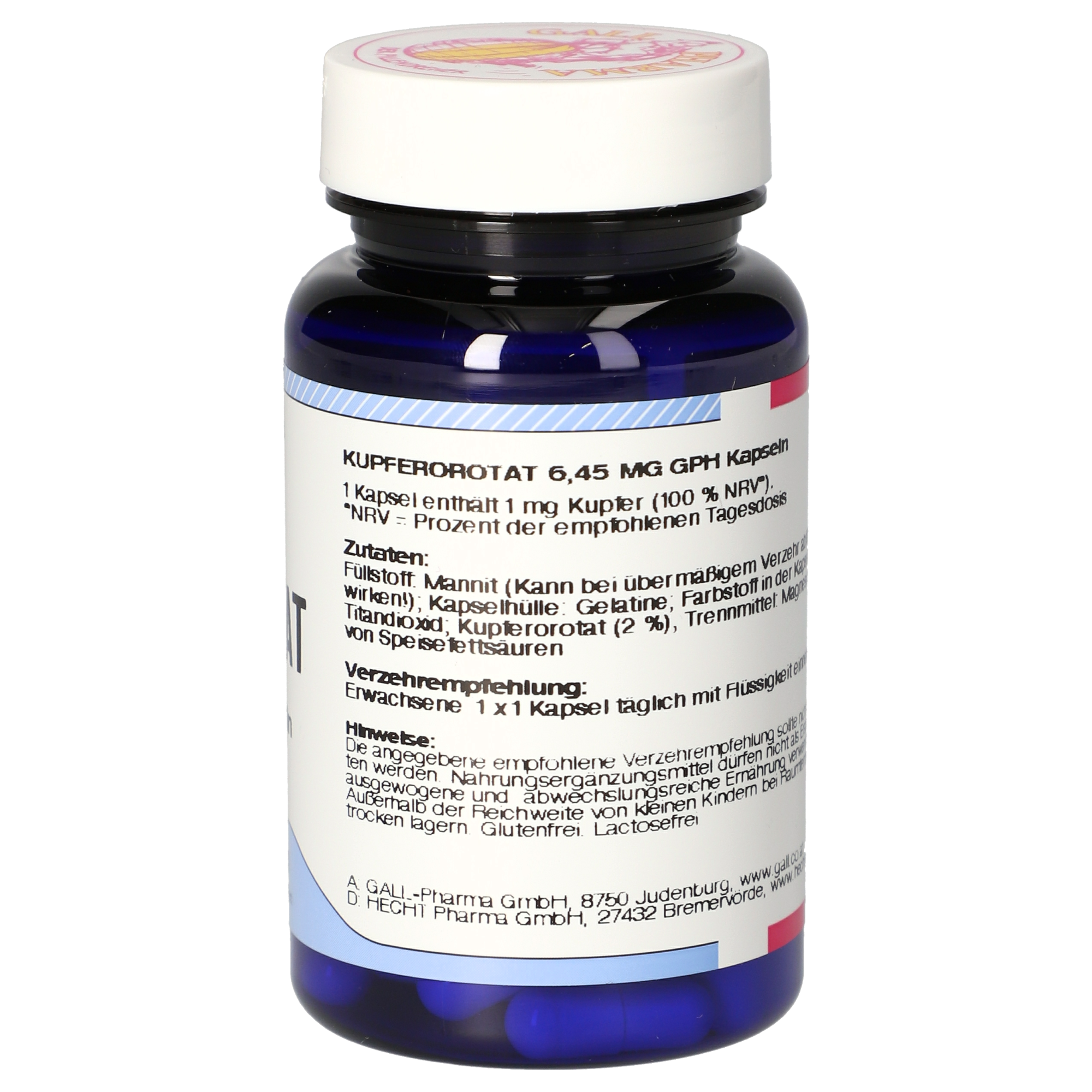 Copper Orotate 6,45 mg GPH Capsules