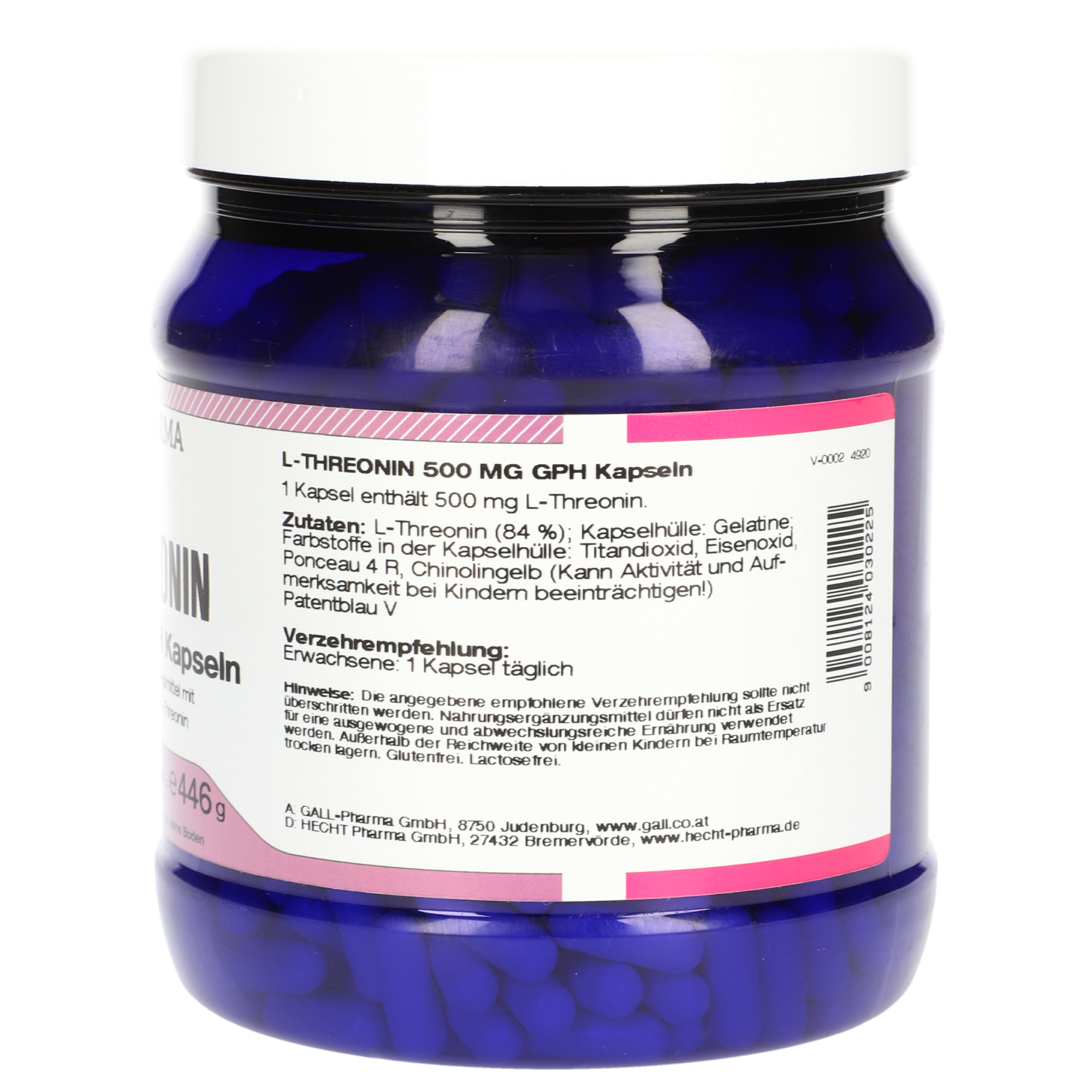 L-Threonine 500 mg GPH Capsules