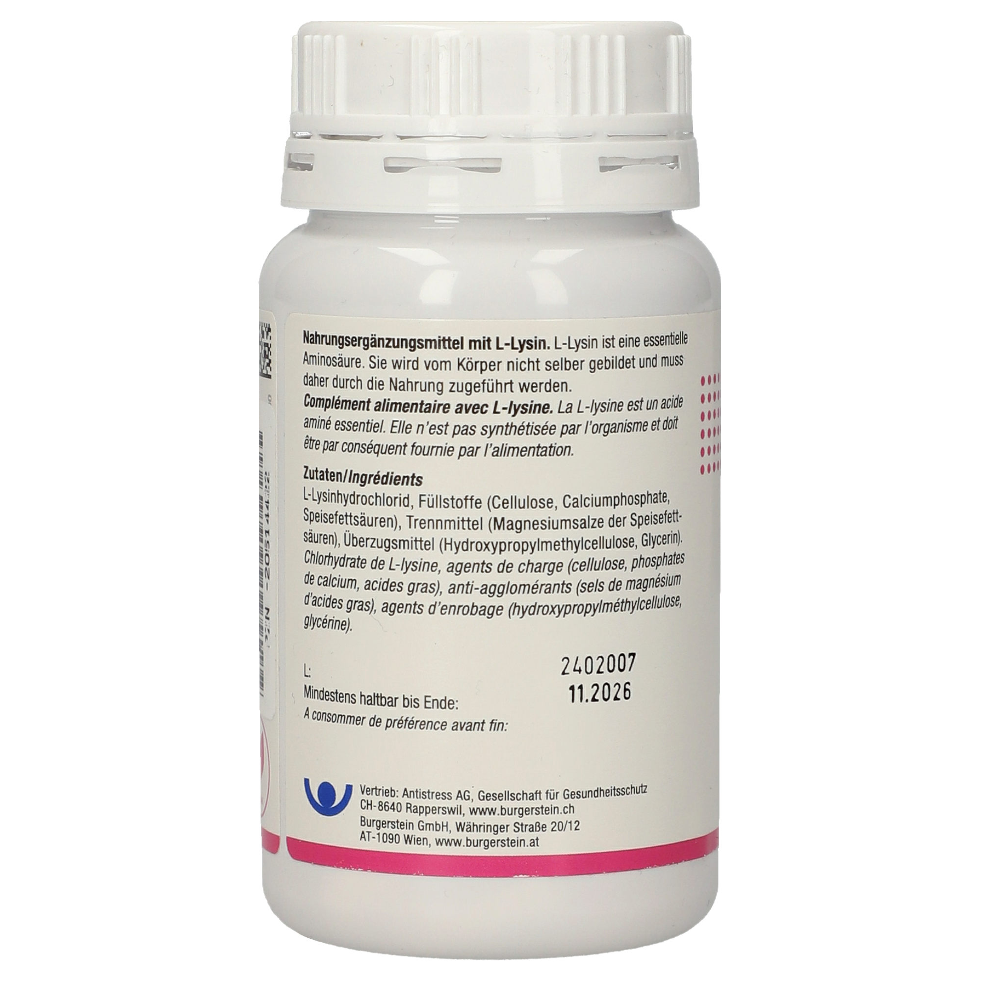 Burgerstein L-Lysin 500 mg Tabletten