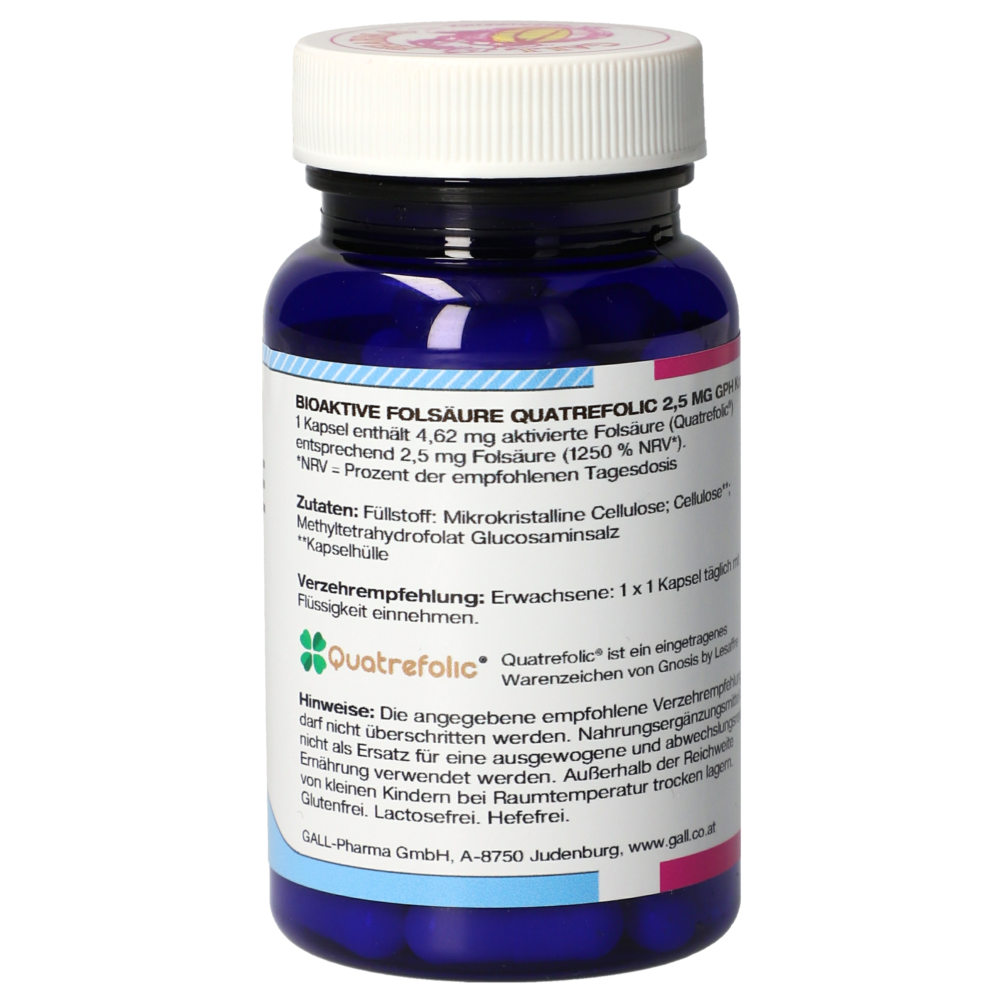 Bioactive folic acid Quatrefolic 2,5 mg GPH Capsules