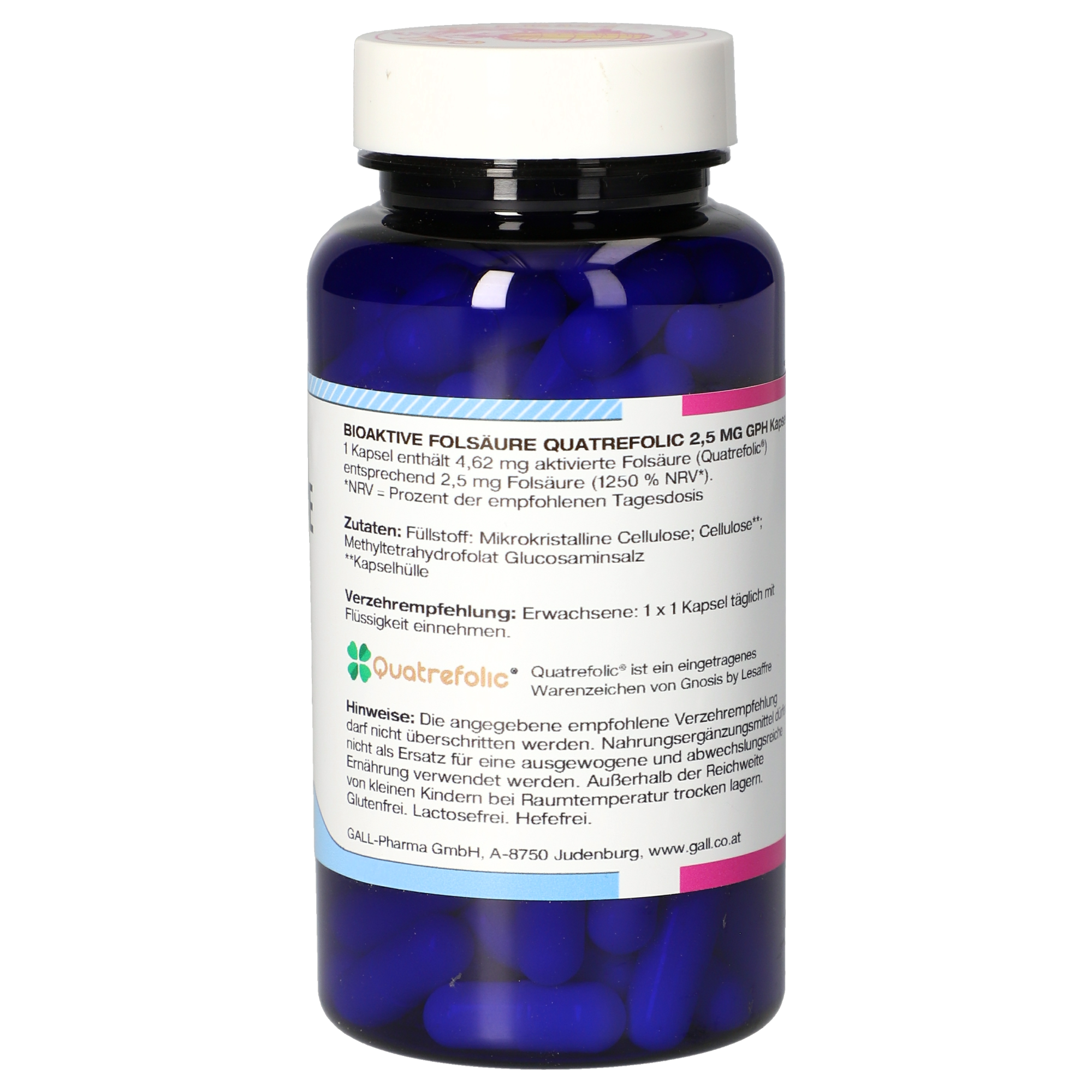 Bioaktive Folsäure Quatrefolic 2,5 mg GPH Kapseln