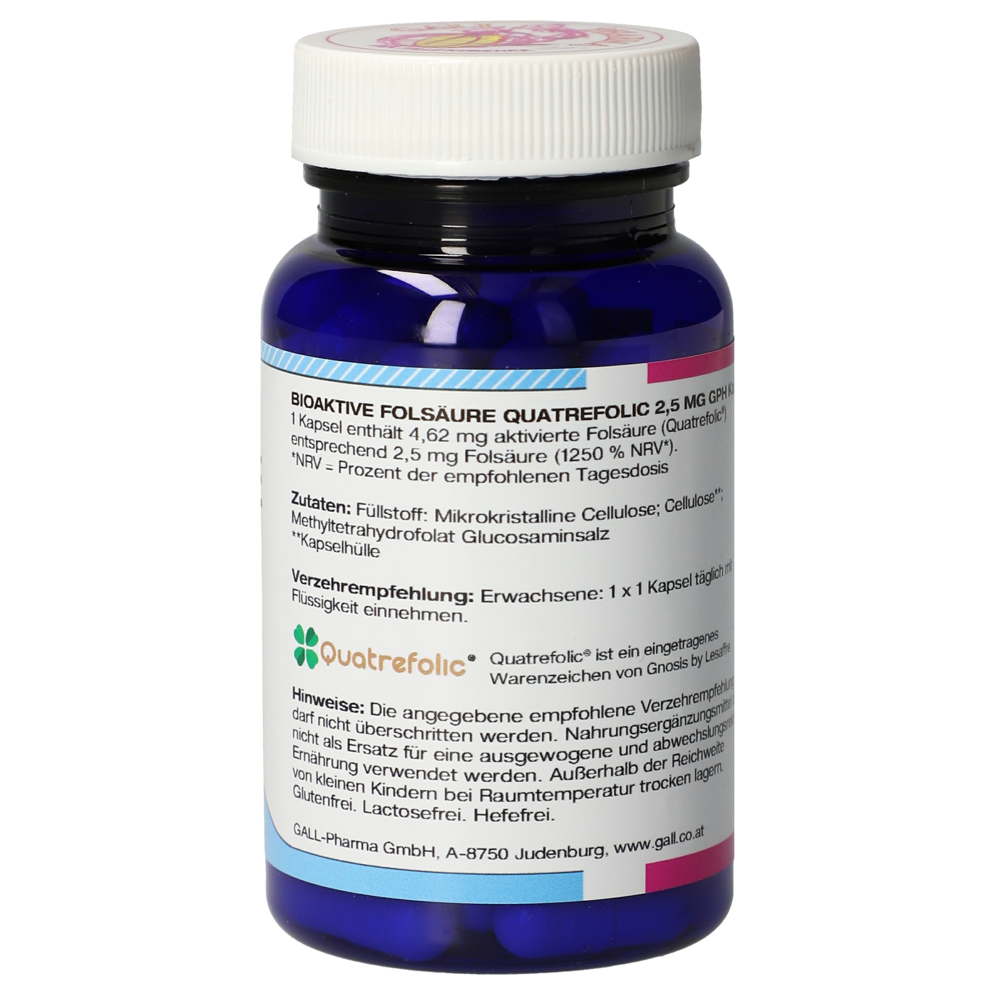 Bioactive folic acid Quatrefolic 2,5 mg GPH Capsules