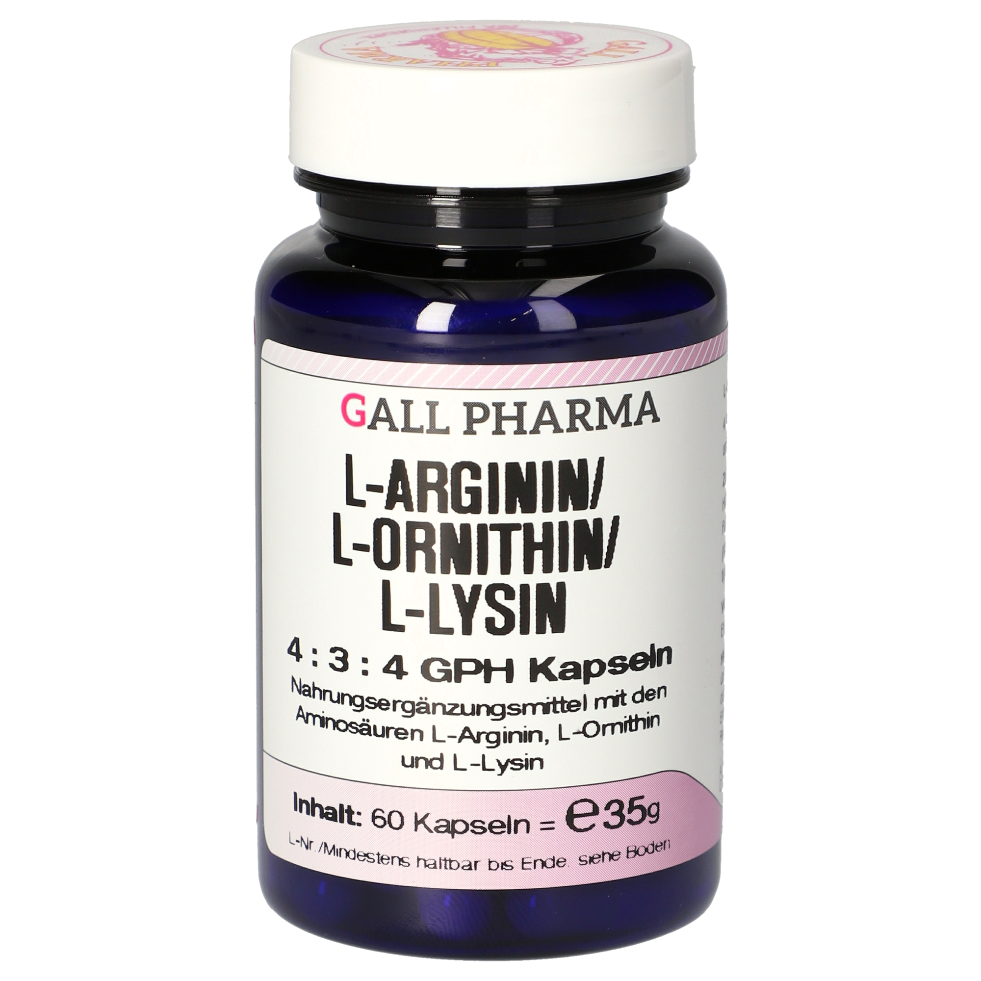 L-Arginin / L-Ornithin / L-Lysin 4:3:4 GPH Kapseln L-Arginin / L-Ornithin / L-Lysin 4:3:4 GPH Kapseln
