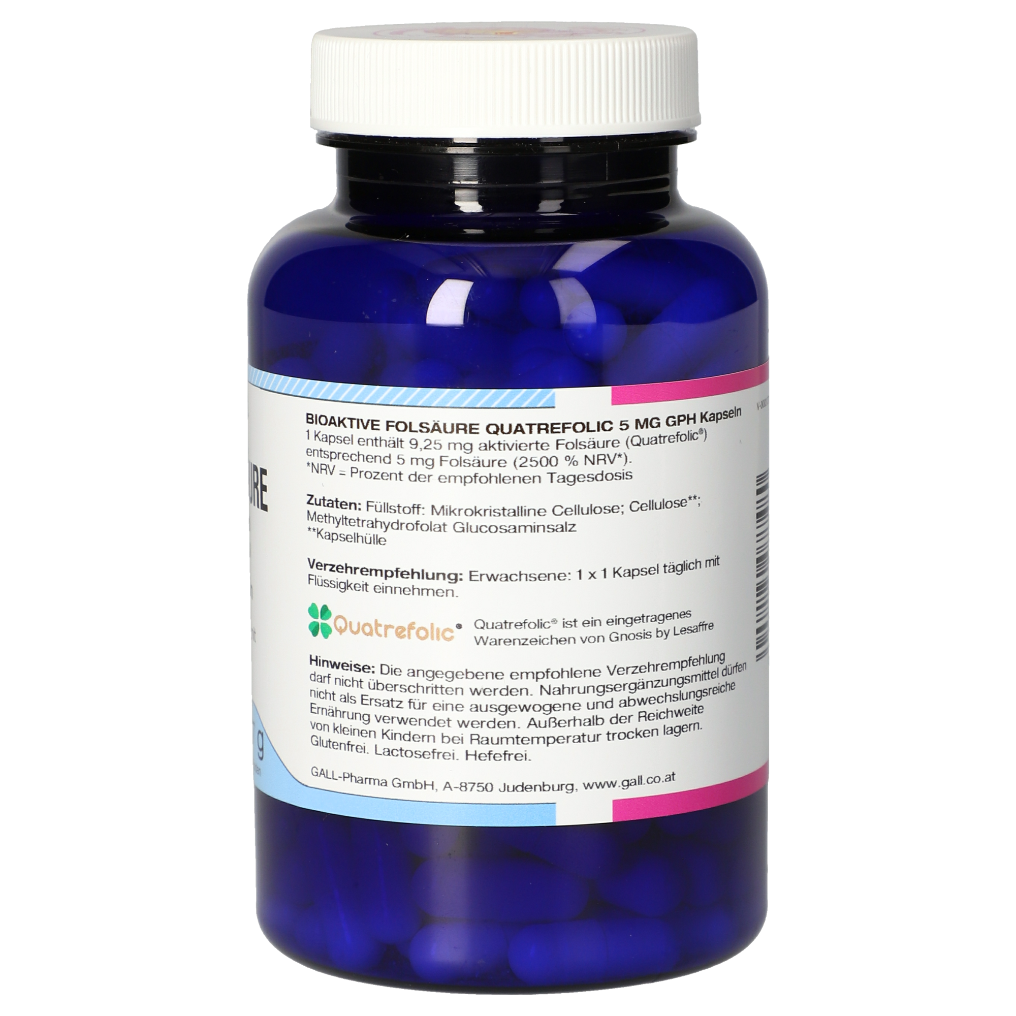 Bioaktive Folsäure Quatrefolic 5 mg GPH Kapseln