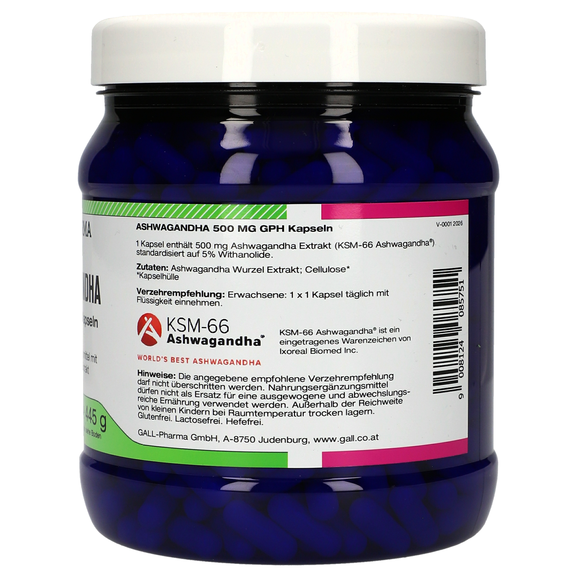Ashwagandha 500 mg GPH Kapseln