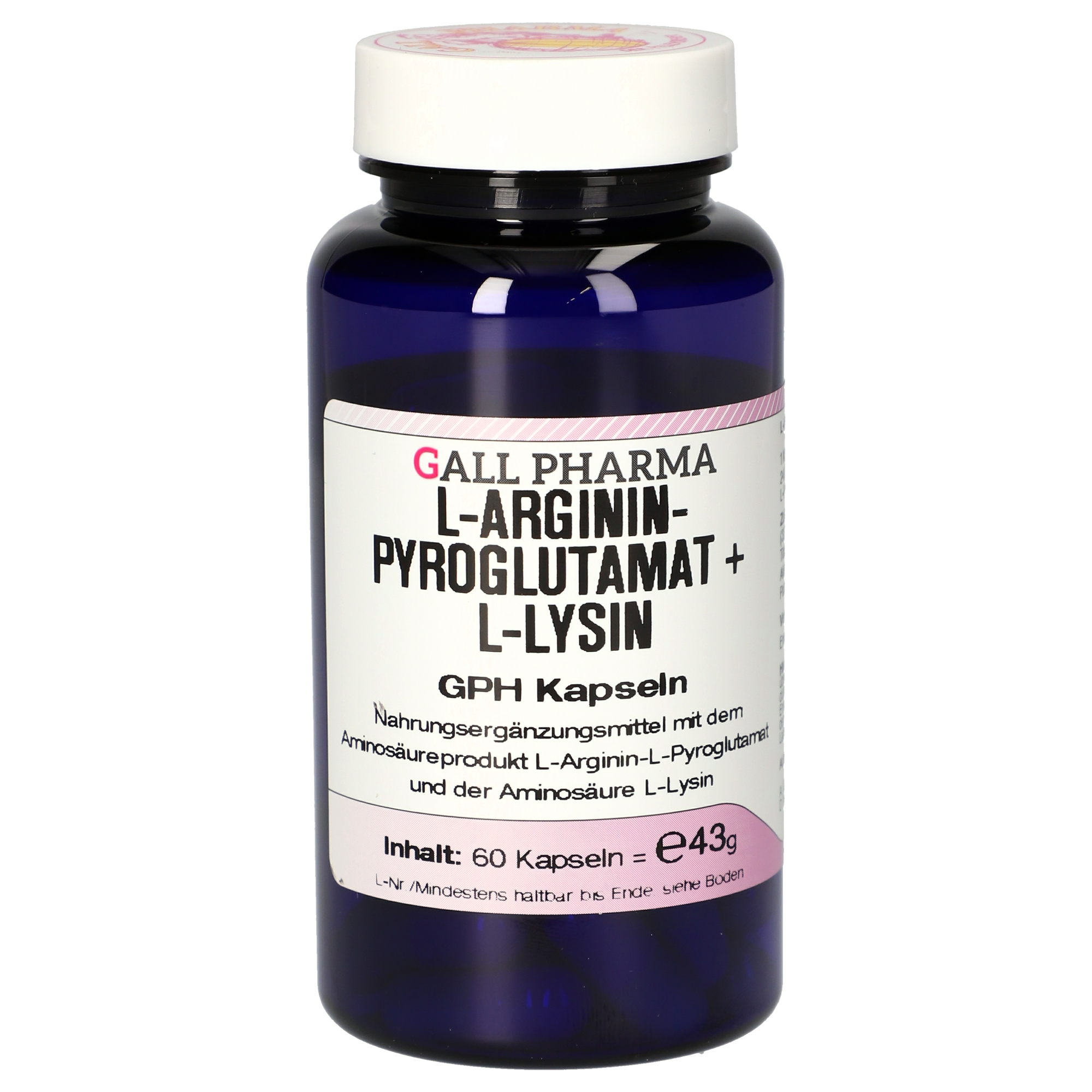 L-Argininpyroglutamat + L-Lysin 1:1 GPH Kapseln L-Argininpyroglutamat + L-Lysin 1:1 GPH Kapseln