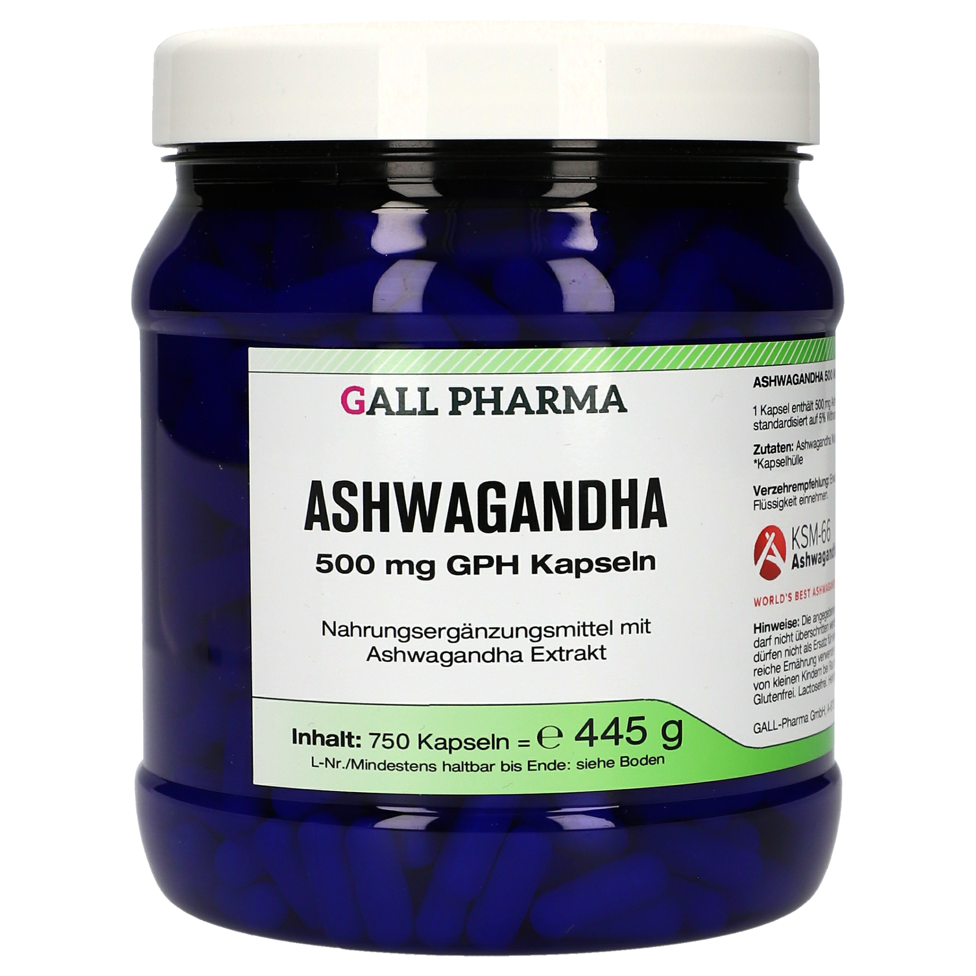 Ashwagandha 500 mg GPH Kapseln