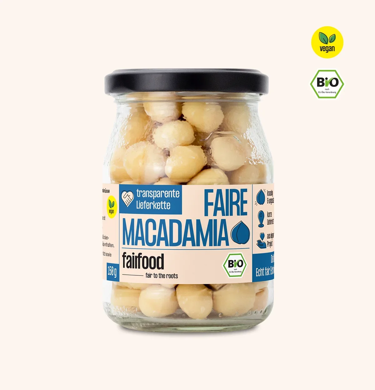 Pfandglas mit Macadamia