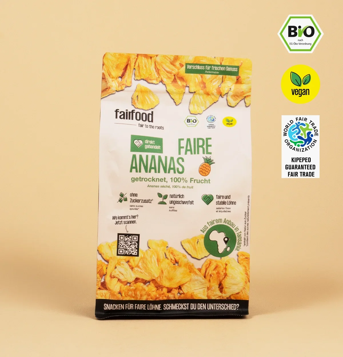 Bio Snacks Faire Bio-Nüsse und Sojabohnen snacken | fairfood