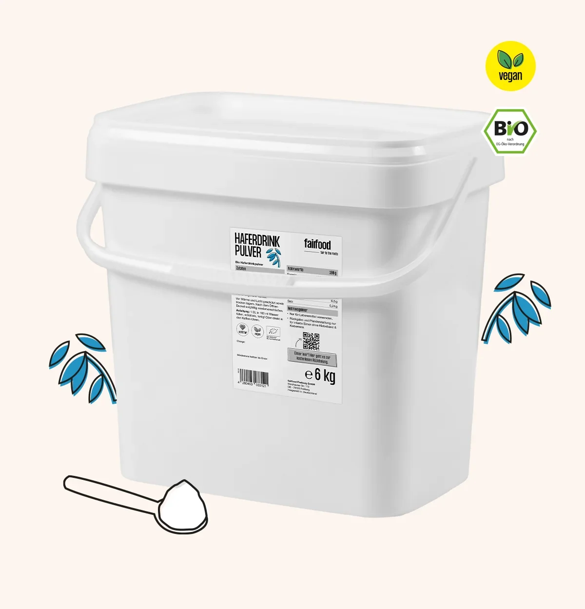 grosser Pfandeimer Haferdrinkpulver
