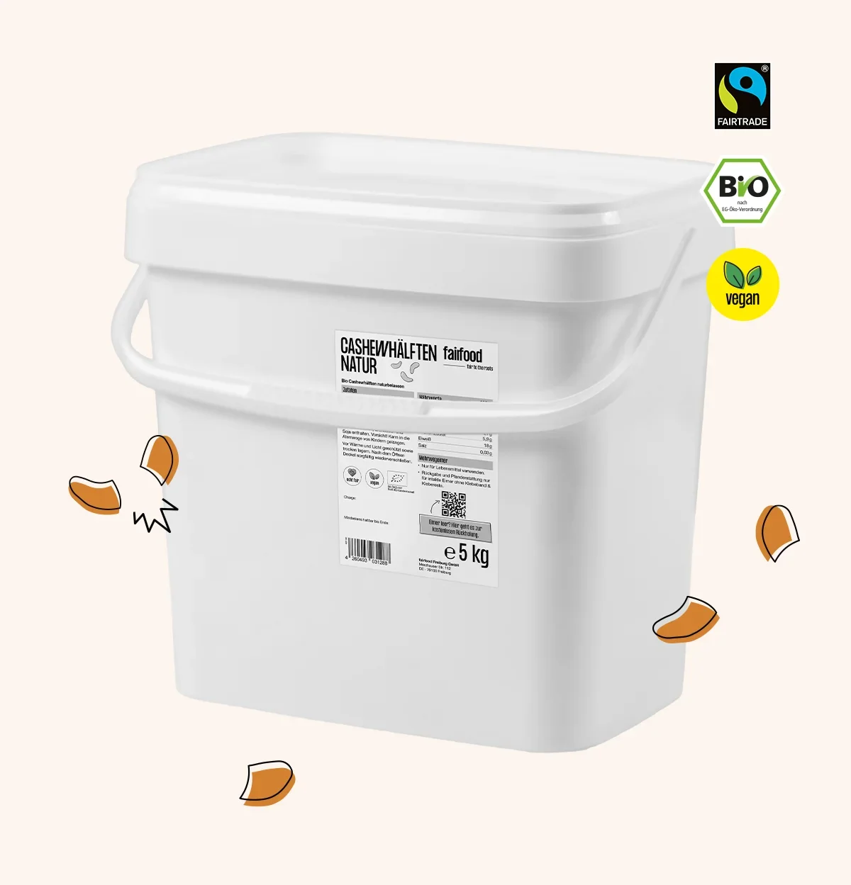 grosser Pfandeimer Cashewbruch naturbelassen