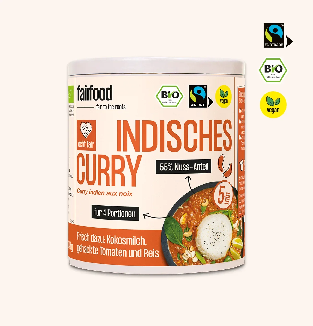 Indisches Nuss Curry Sauce in Papierdose