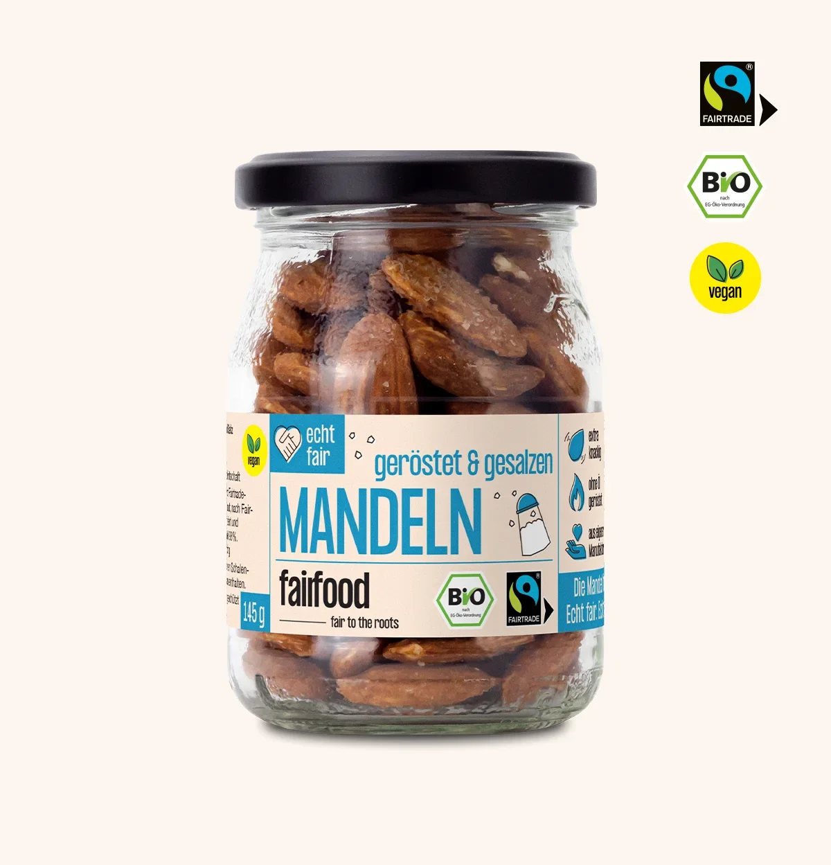 Pfandglas gesalzene Mandeln