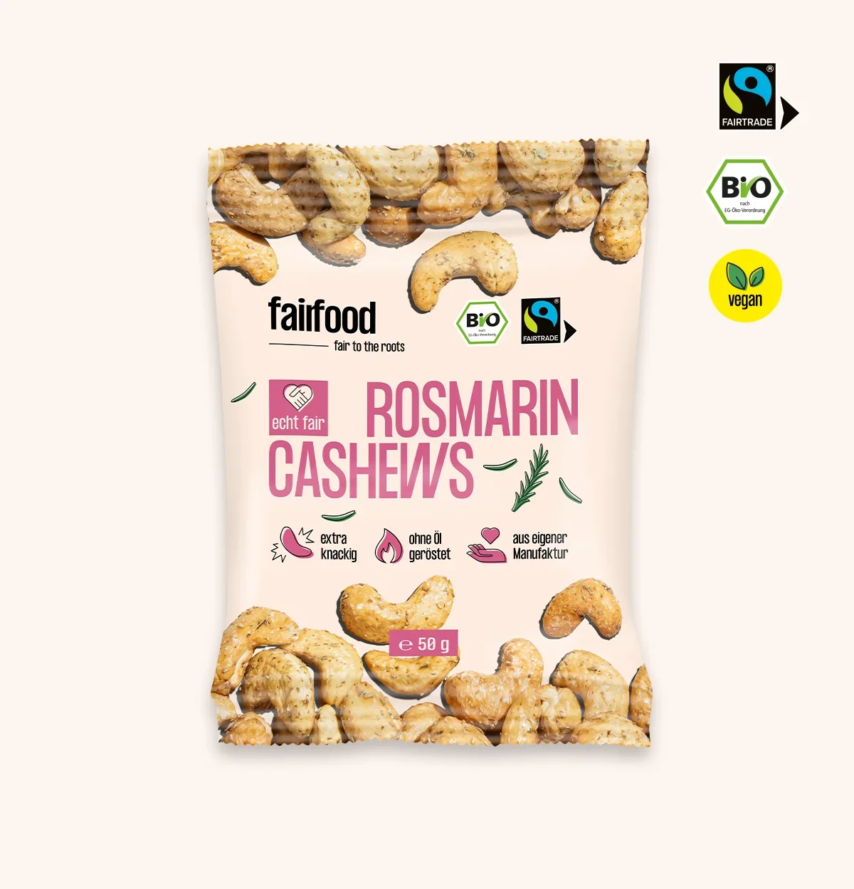 kleiner Beutel Rosmarin Cashews