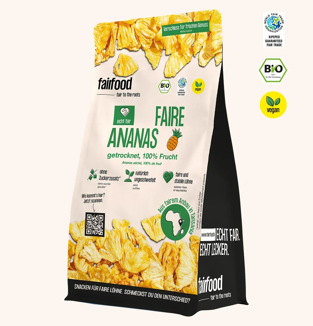 grosser Beutel getrocknete Ananas