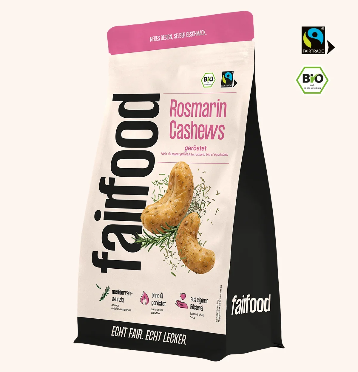 Rosmarin Cashews im großen Beutel