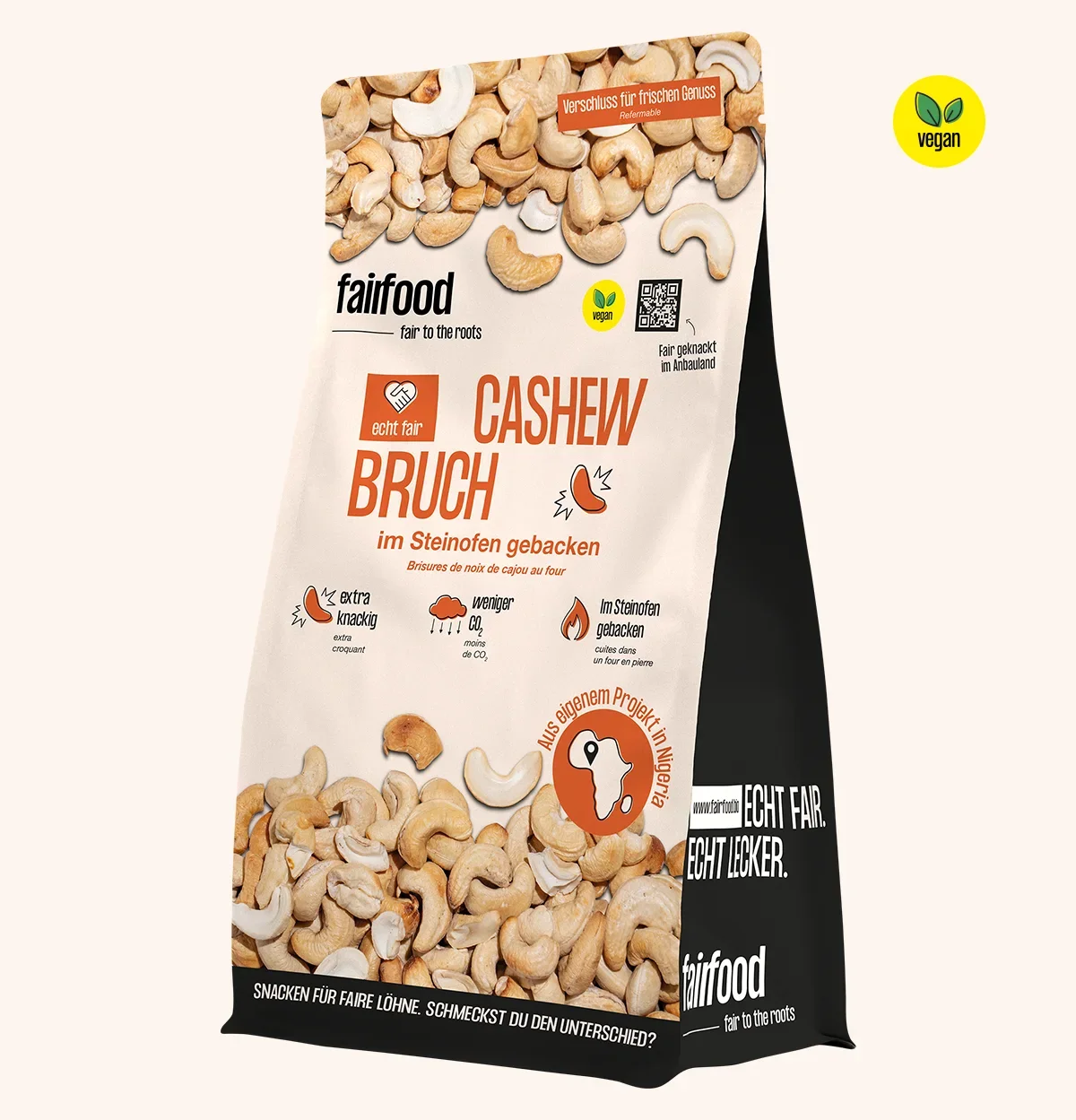 grosser Beutel Steinofen Cashewbruch