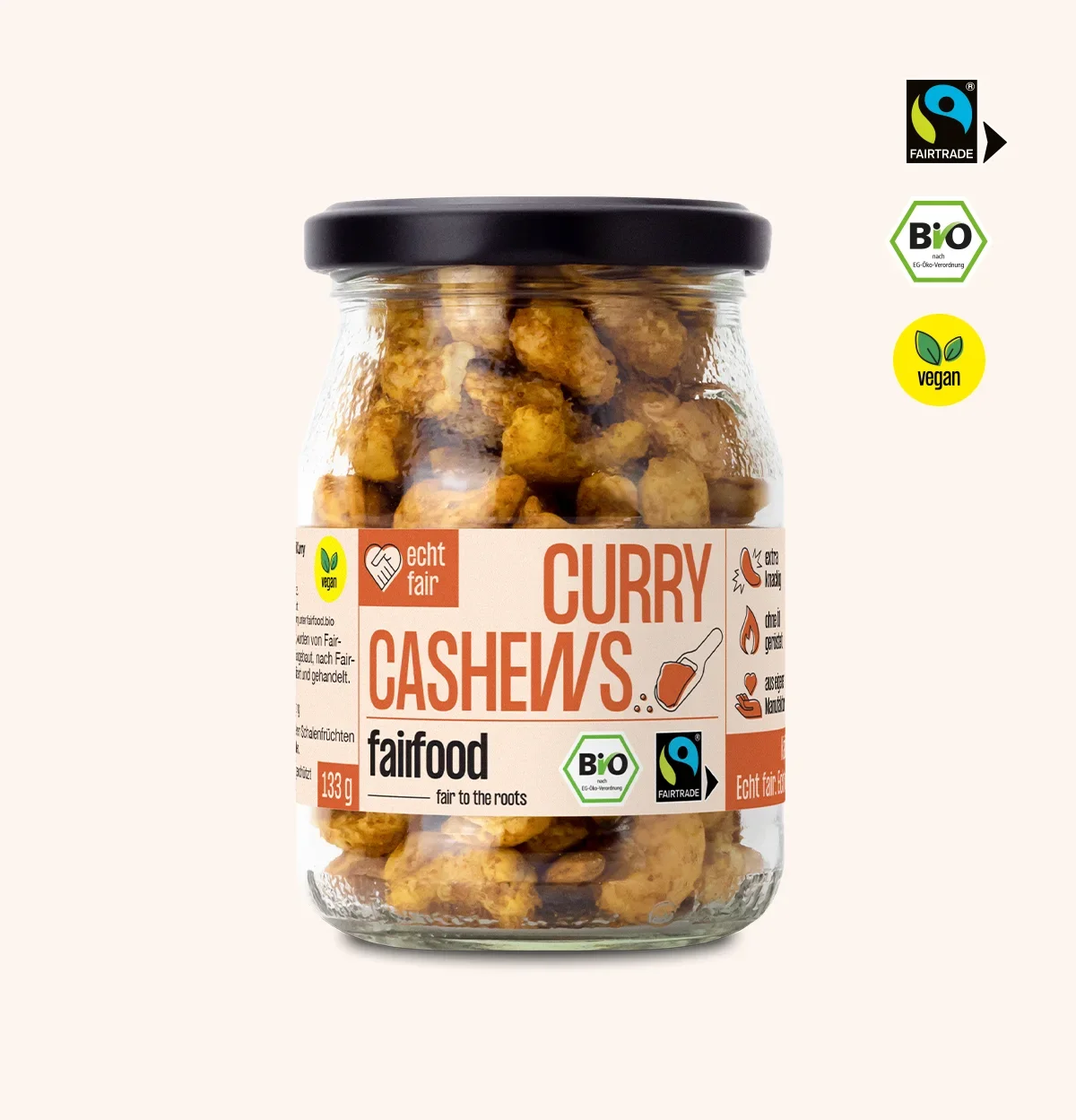 Pfandglas Curry Cashews
