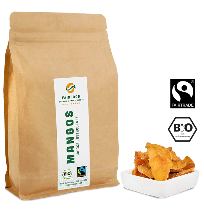 Bio Mango Faire Bio-Nüsse und Sojabohnen snacken | fairfood