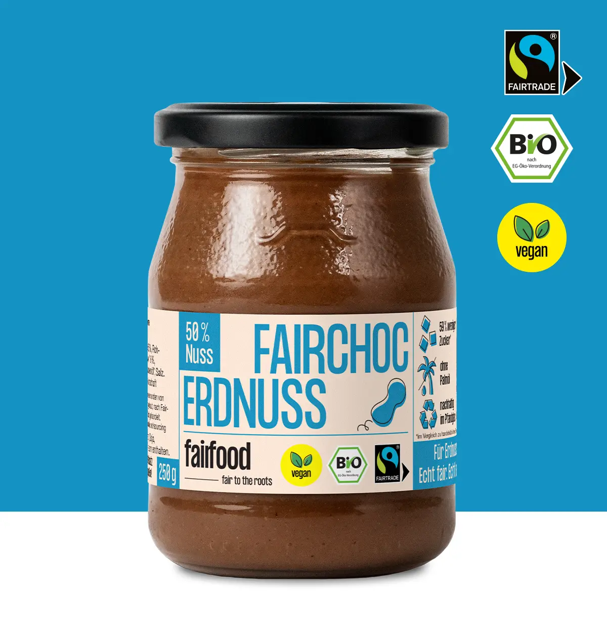 Bio Erdnuss-Schoko-Creme vegan 250g