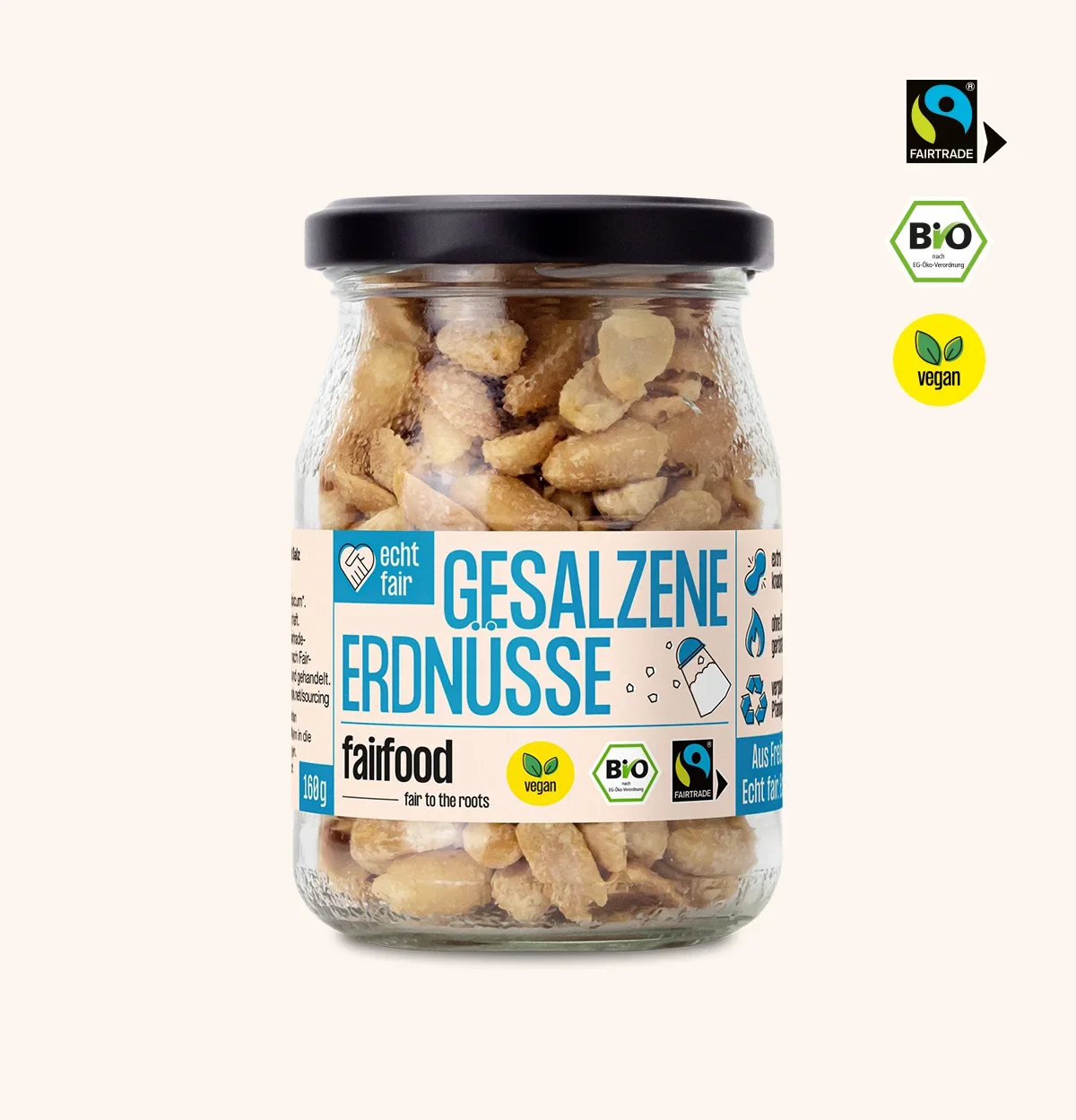 Pfandglas gesalzene Erdnuesse