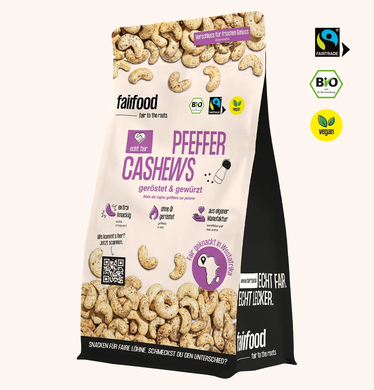 grosser Beutel Pfeffer Cashews
