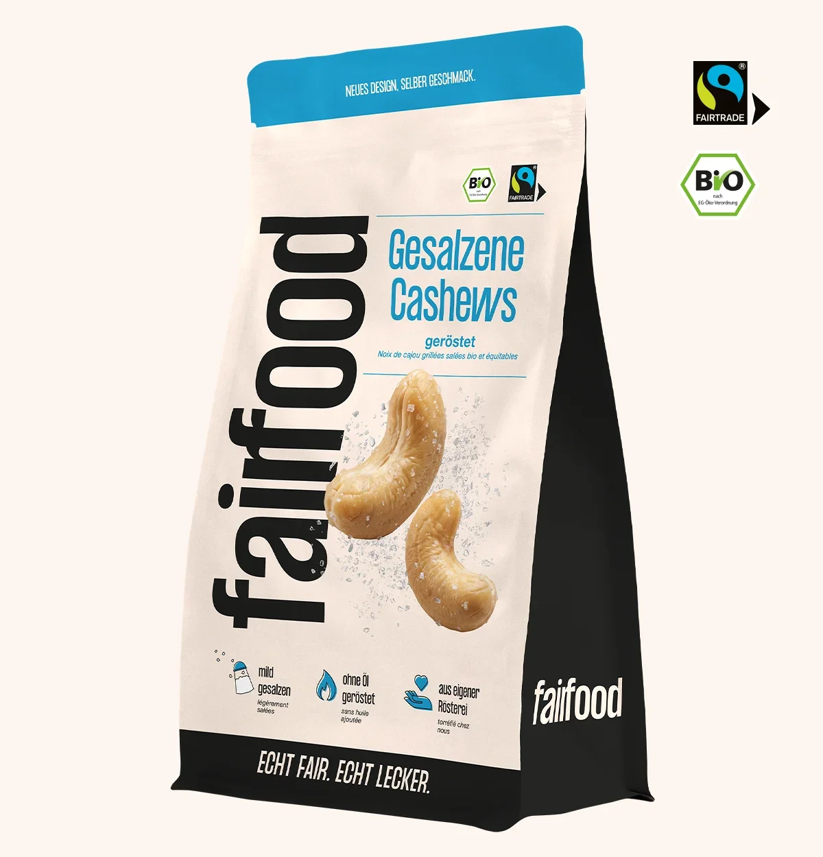 gesalzene Cashews im Beutel